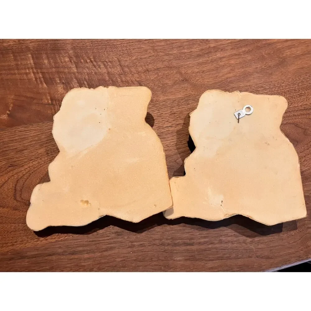 Vintage Plastic Clown And Teddy Bear Wall Hanging Frankie's Designs 85- Set of 2